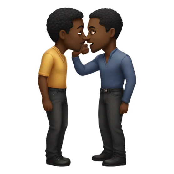 2 visibly gay black men kissing sticker