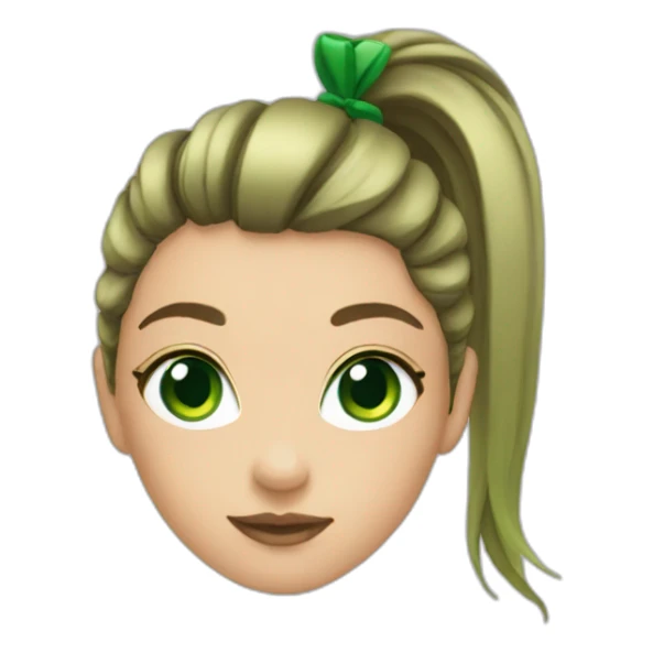 green eyes girl ponytail sticker