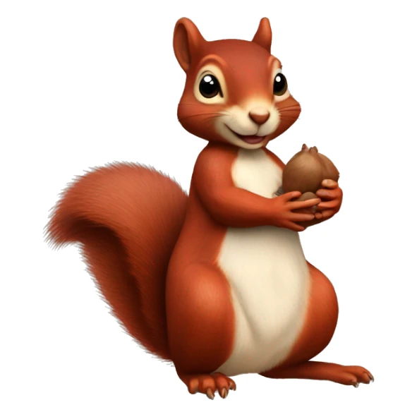  Realistic red Mama squirrel holding hand of child squirrel sticker