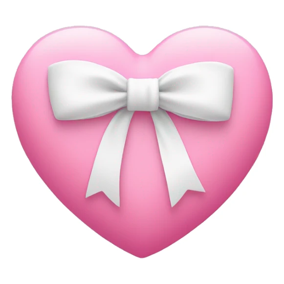 pink heart with white bow around it sticker