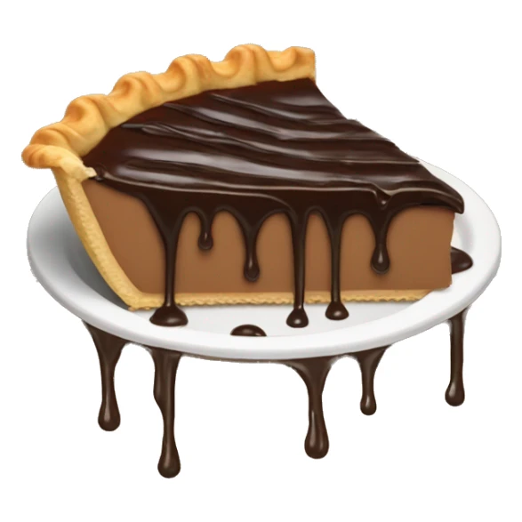 piece of pie drizzled in chocolate  sticker