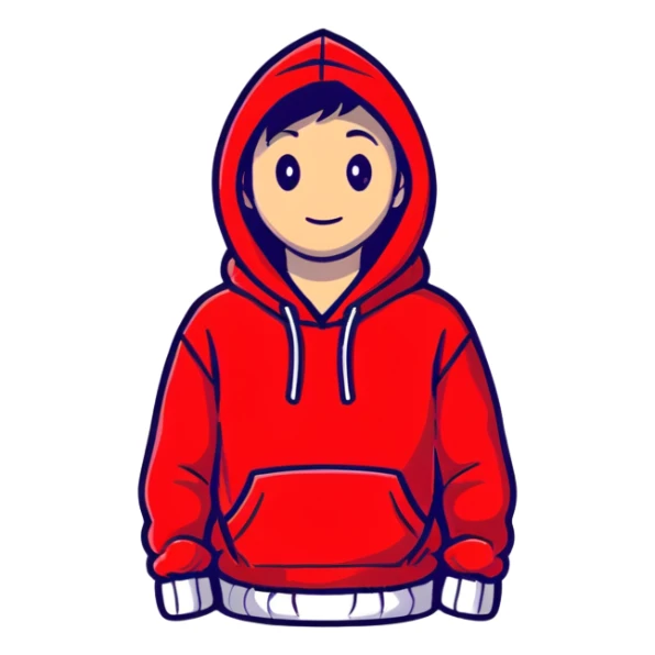 Red hoodie, soft and cozy sticker