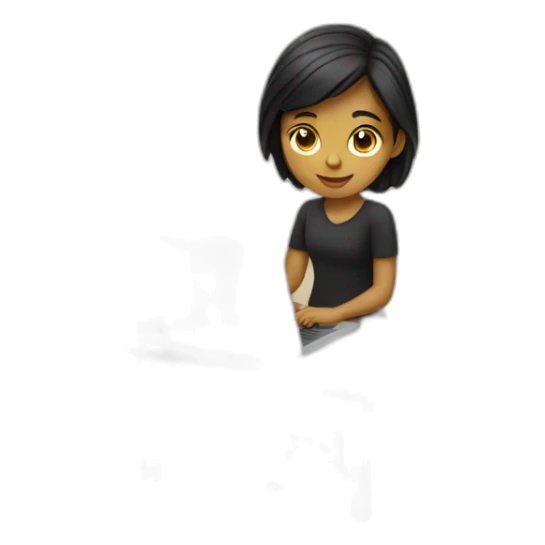 Portuguese girl with her laptop sticker