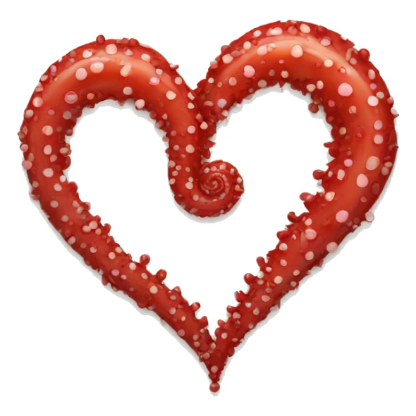 Love heart spirale made up of red spots  sticker