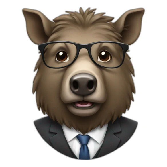portrait a business boar in a suit sticker