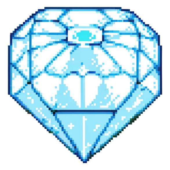 a huge diamond, pixel art style sticker
