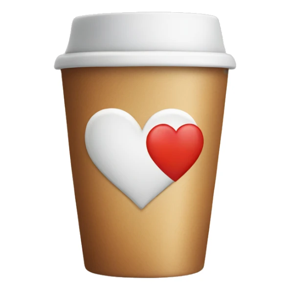Coffee cup with a love heart on it sticker