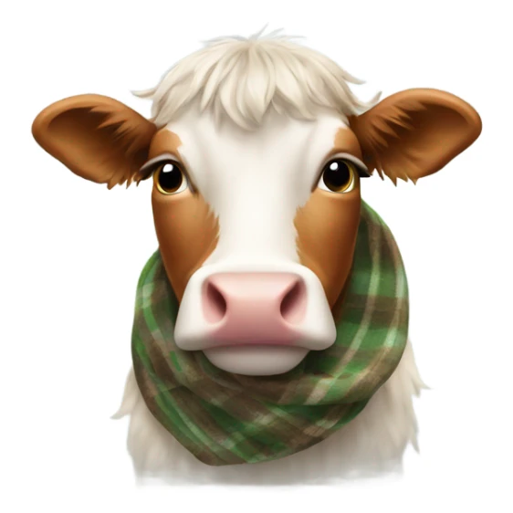 A Shetland cow with a scarf on sticker