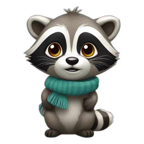 Little Racoon with canadian scarf sticker
