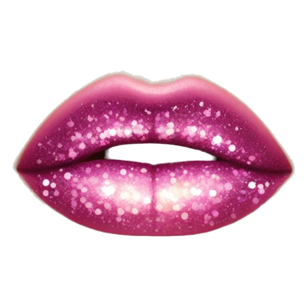 Pink ombre lip gloss with glitter  sticker