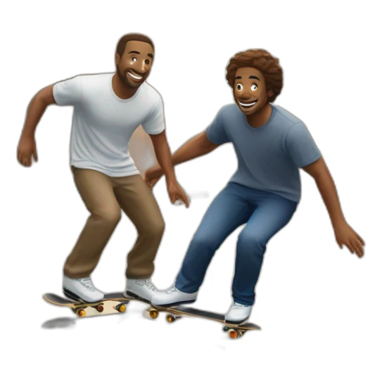 desmund burrows skating with russell kern in downtown la sticker