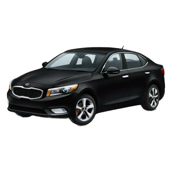 Man driving a black Kia car sticker