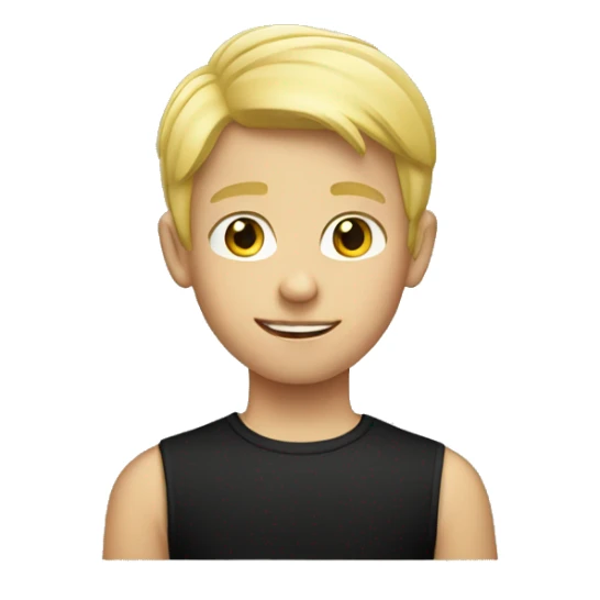 blonde boy in black shirt sticker