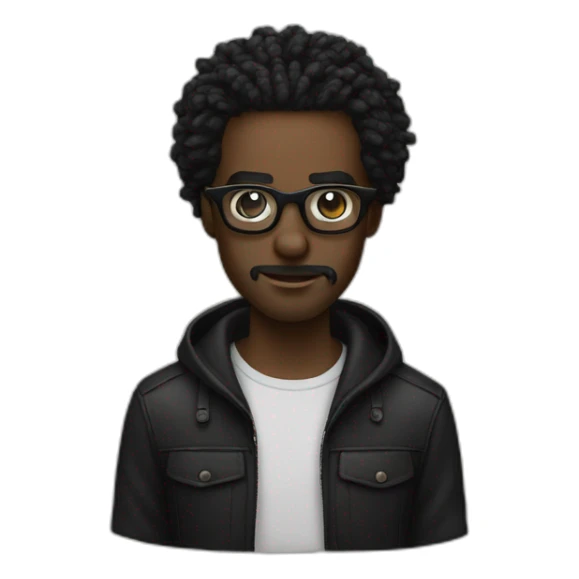 Homme noir avec des dread et ds lunettes noir sticker