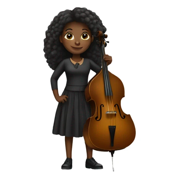 black girl with double bass sticker