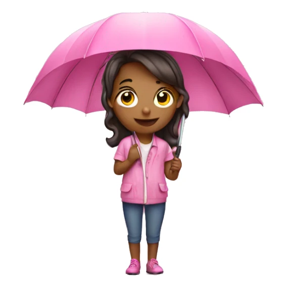 Girl with pink umbrella  sticker