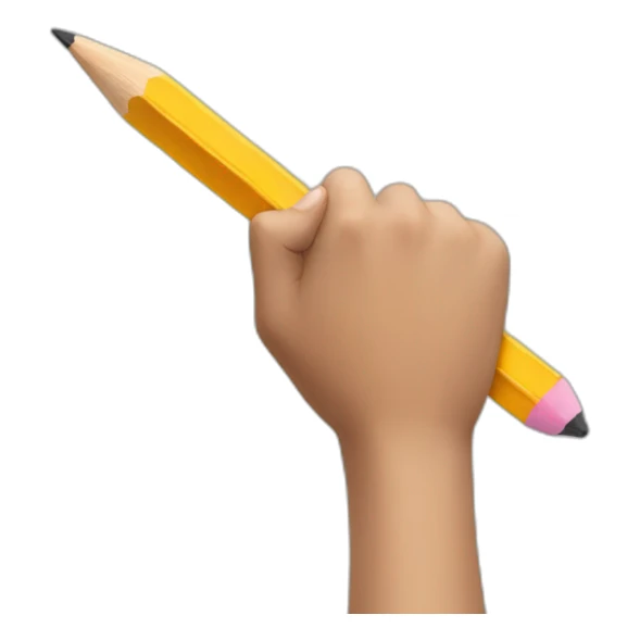 hand holding a big pencil in fist sticker