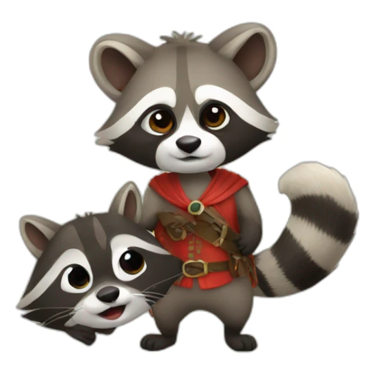 Raccoon and italy sticker