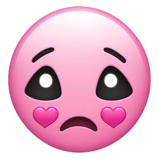 cute smiley sad face with pink hearts sticker
