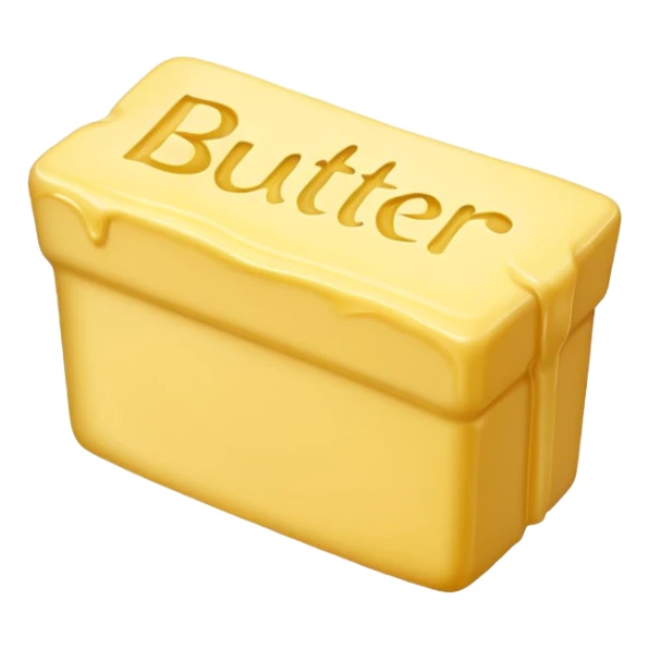 Create an image with butter and text that says butter  sticker