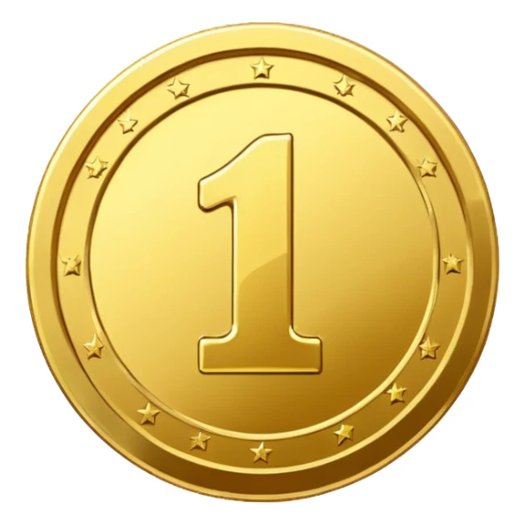 coin with number sticker