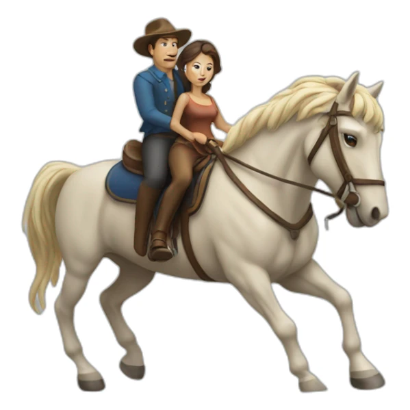 man riding a horse with a head of a woman sticker