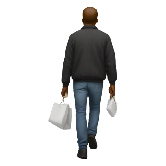 person walking away from art painting sticker