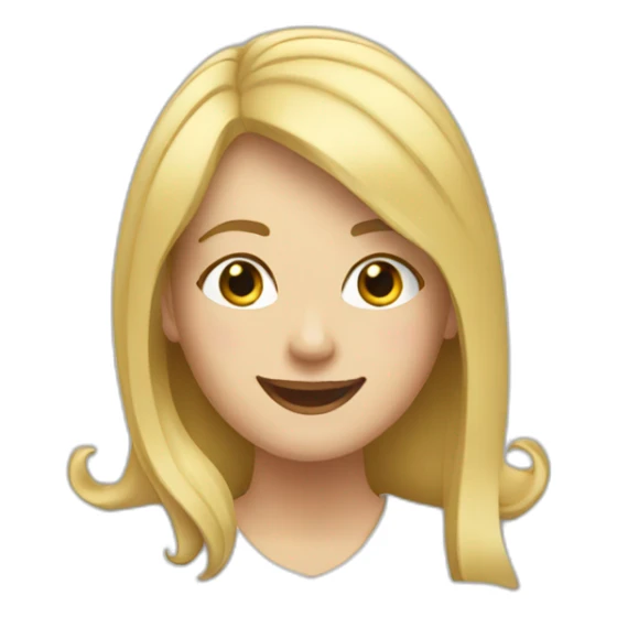 A smiling woman with blonde hair plays the piano sticker