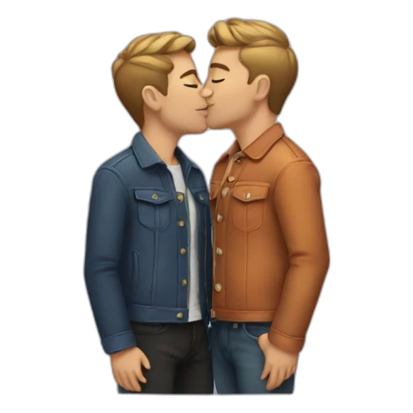 Gay couple kissing sticker