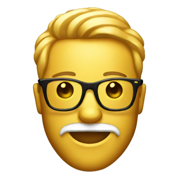 golden smile emoji with glasses and beard sticker