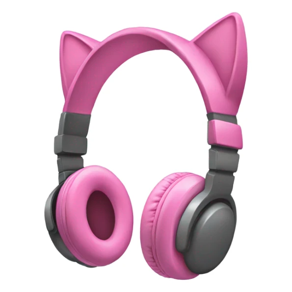 Pink headphones with cat ears sticker