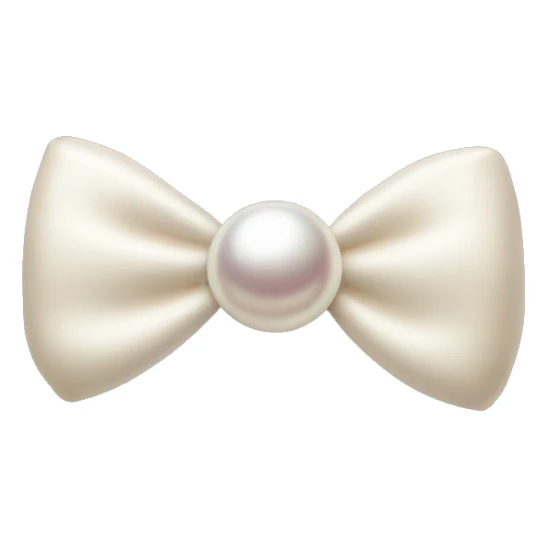 A creme bow with a pearl in the middle sticker