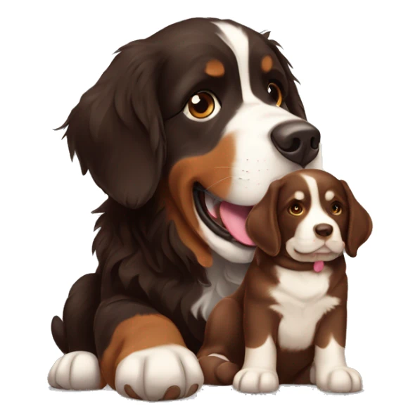 Bernese mountain dog with Chocolate Labrador retriever  sticker