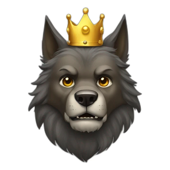 werewolf wearing golden crown and robe sticker