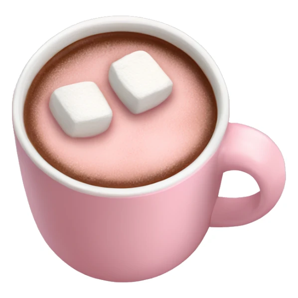 Light Pink mug of hot chocolate with marshmallows  sticker