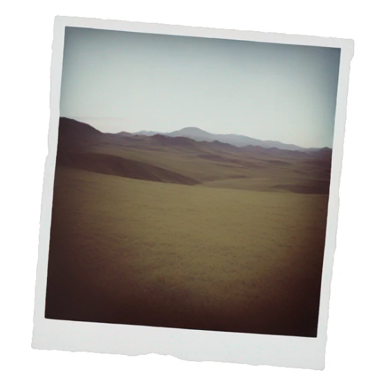 a simple polaroid film representing a landscape, just the object itself sticker