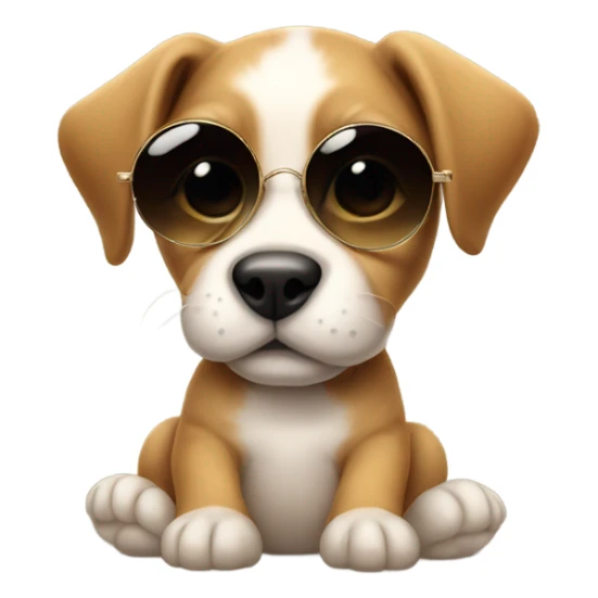 baby puppy wearing sunglasses sticker