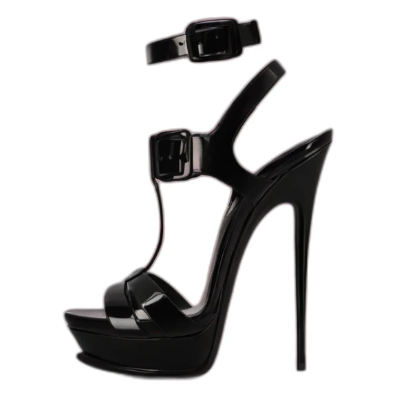 Ysl TRIBUTE heel SANDAL black PATENT LEATHER sticker