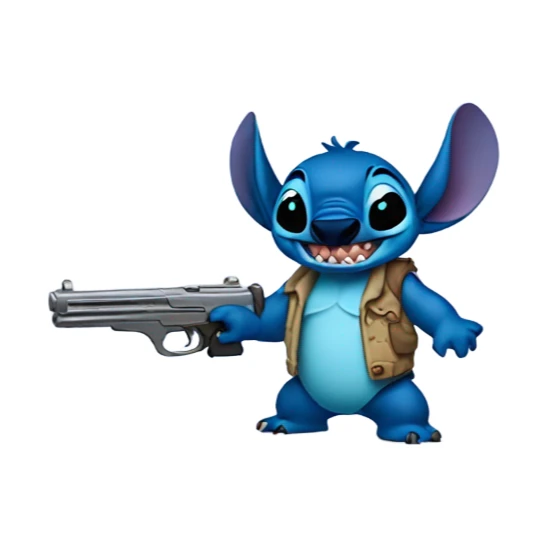 Disney stitch hold a Rp gun sticker