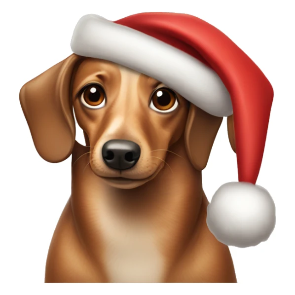 Wiener dog with Santa hat sticker