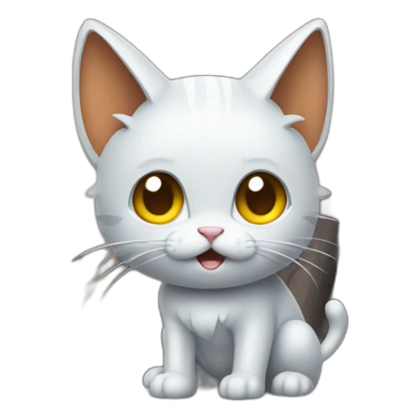 Looks hard cartoon metalic kitty like pokemon on the rock sticker