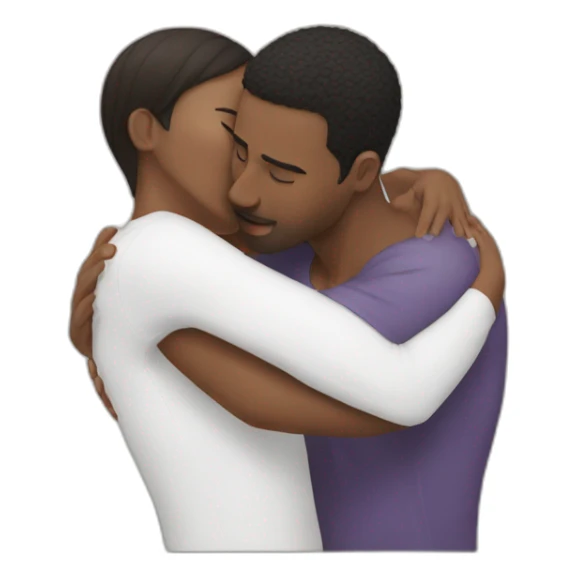 Woman kiss neck man and hug him from behind sticker
