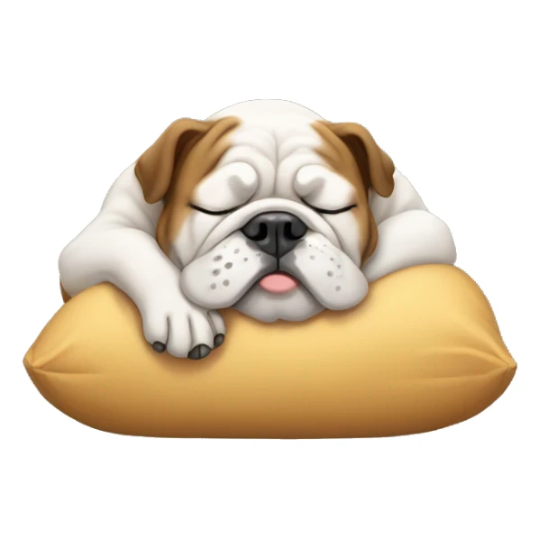 bulldog sleeping and waiting sticker