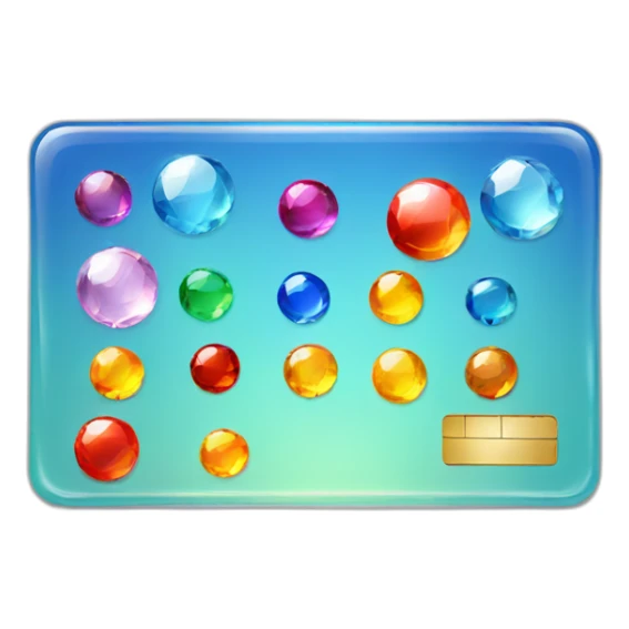 Glass credit card with gems sticker