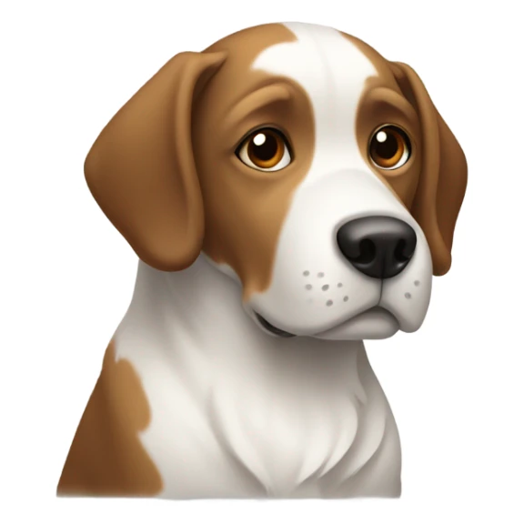 White and brown dog with his eyes closed sticker