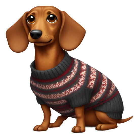 Wiener dog in sweater sticker