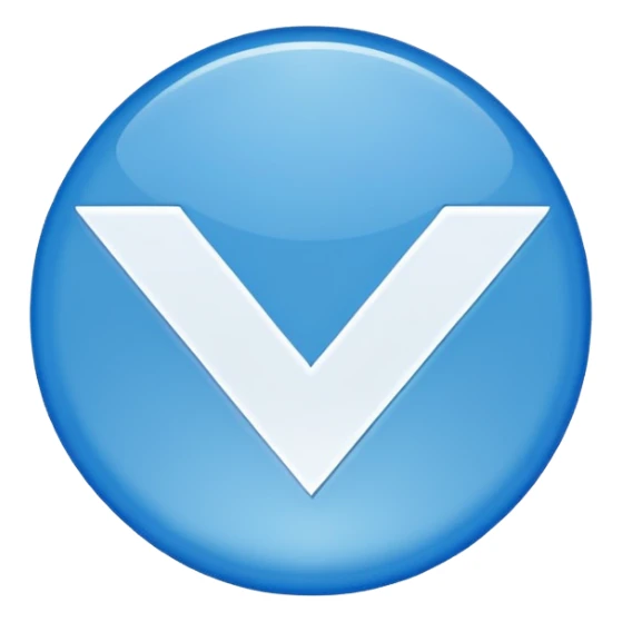 Un circulo celeste con una palomita blanca dentro un check sticker