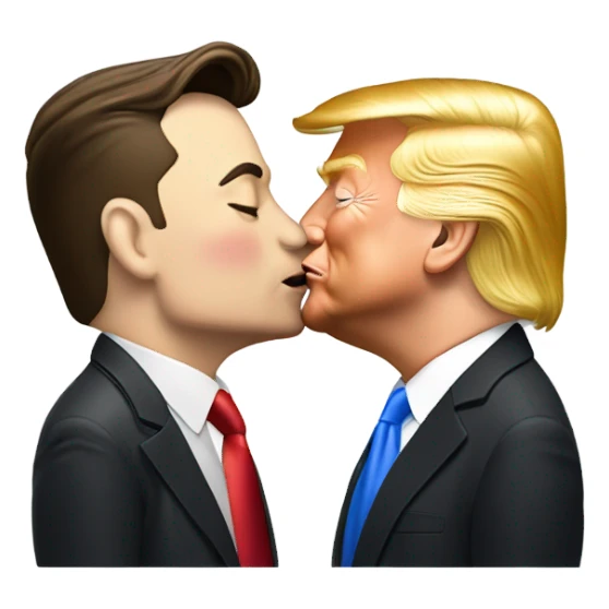 elon musk kissing donald trump sticker