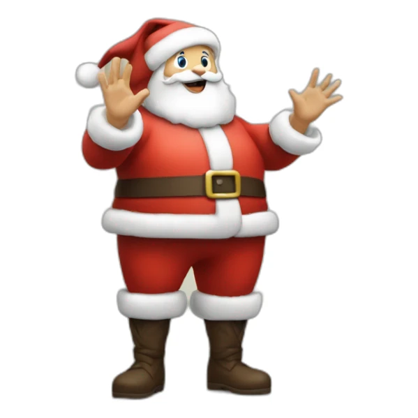 Full height Actively gesturing with hands pale skin Santa Claus sticker