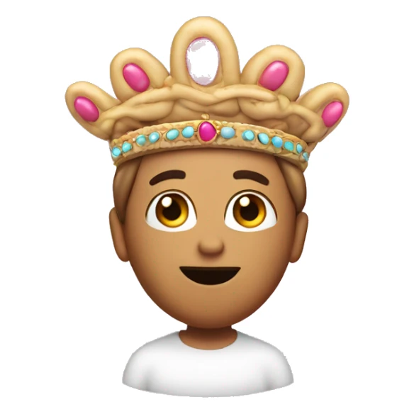 A pink bean (the Mexican food) wearing a tiara sticker